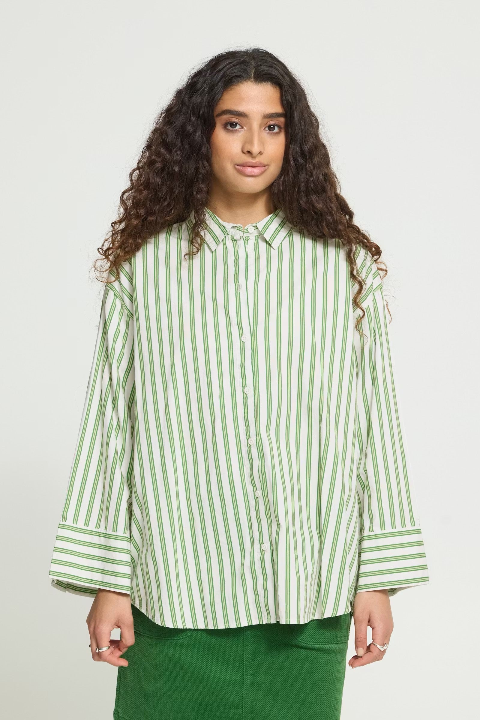 ICHI  IHGILU GREEN WHITE STRIPES