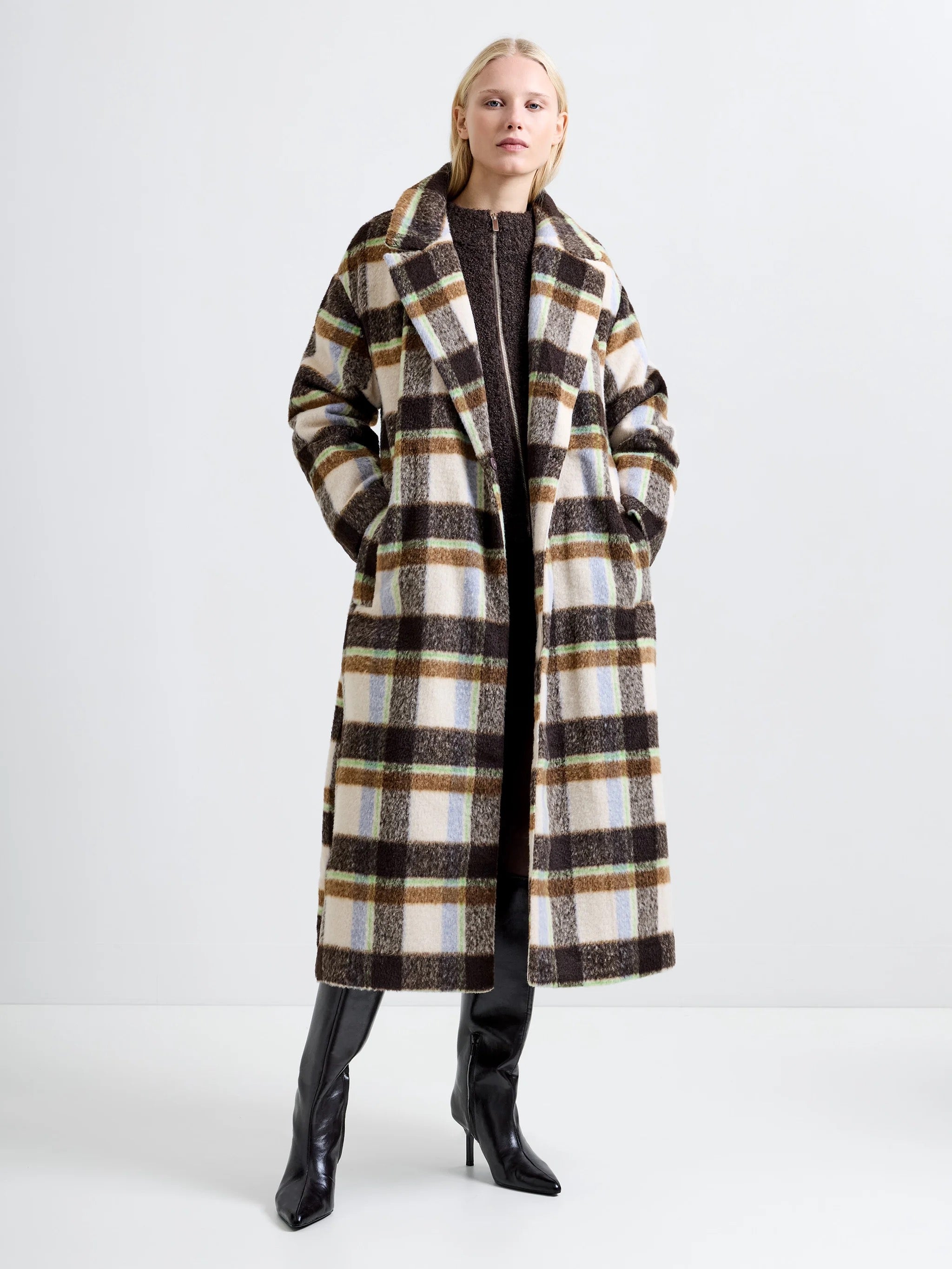 FRENCH CONNECTION  REMI BELTED BROWN MULTI