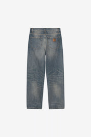 CARHARTT WIP  AARON PANT BLUE WORN USED WASH