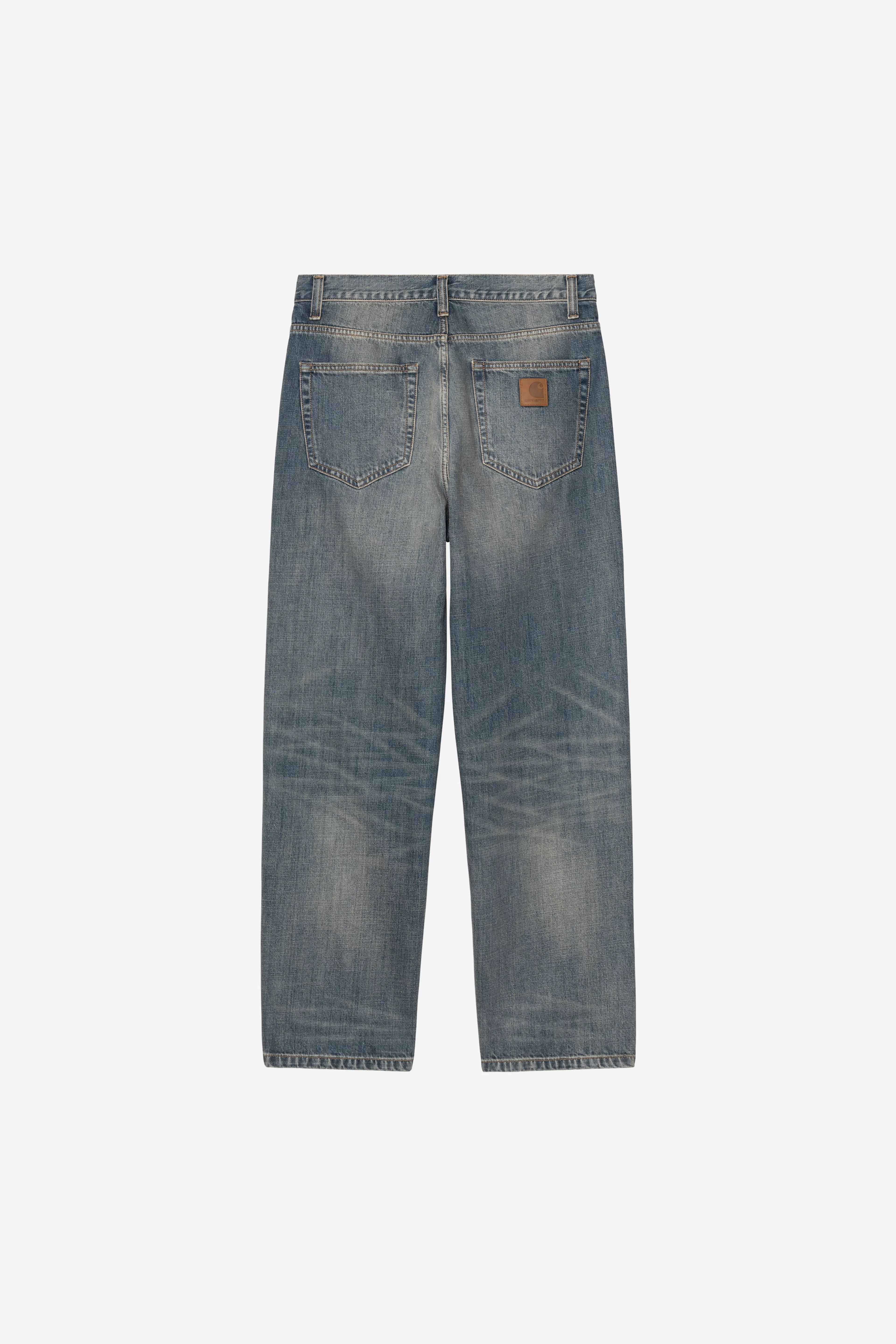 CARHARTT WIP  AARON PANT BLUE WORN USED WASH