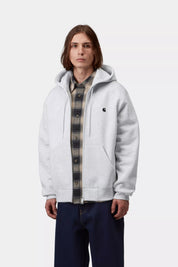CARHARTT WIP  HOODED MACK ASH HEATHER/BLACK