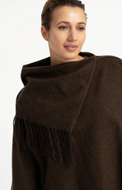YAYA PONCHO SLATE BLACK BROWN