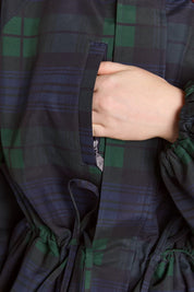 DAMSON MADDER LIU RAINCOAT NAVY CHECK