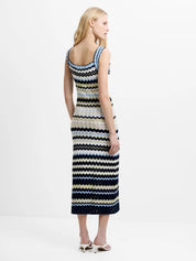 FRENCH CONNECTION STRIPED KNIT SUMMER WHITE-BLUE