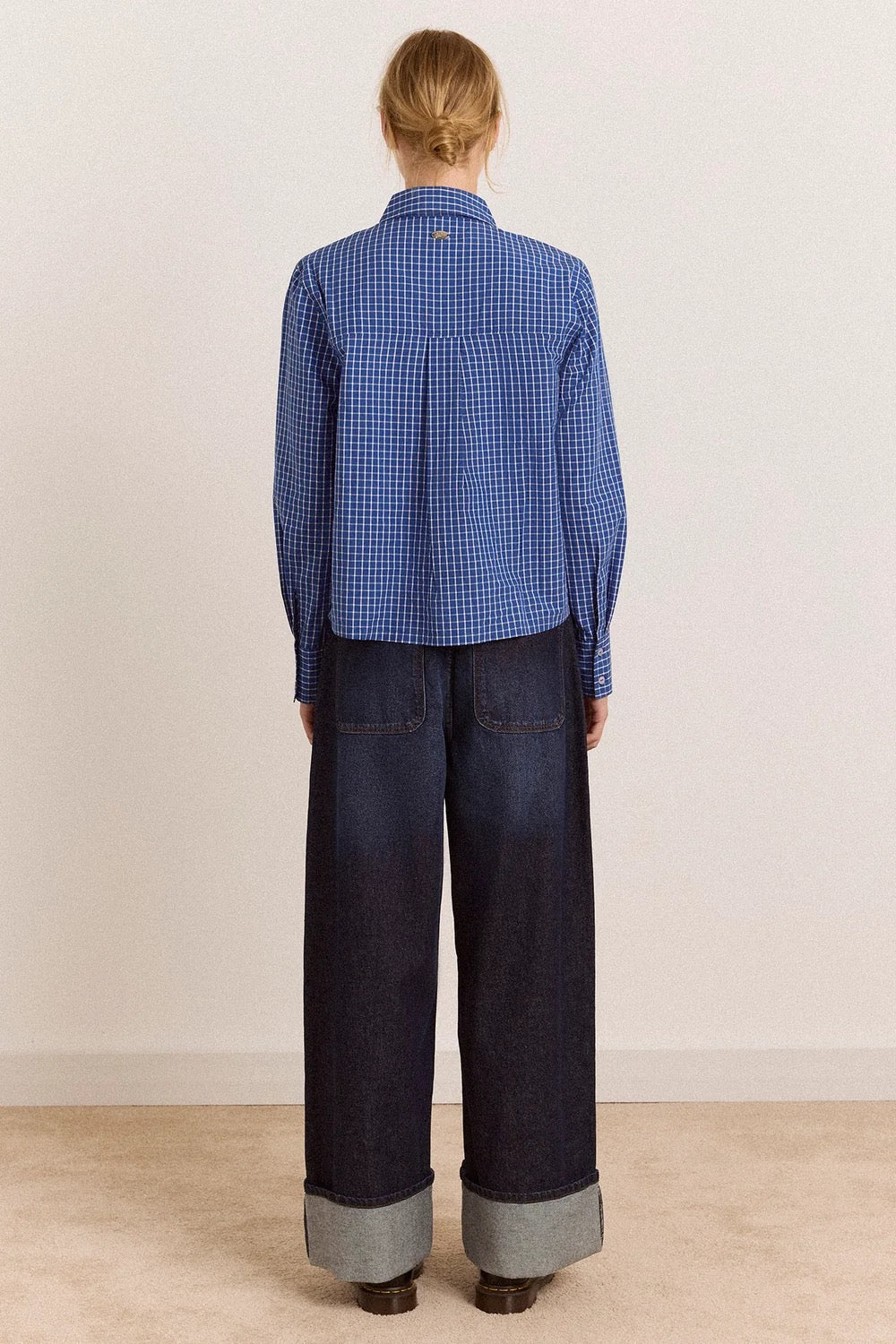 DAMSON MADDER  TALLA ROUCHED BLUE CHECK