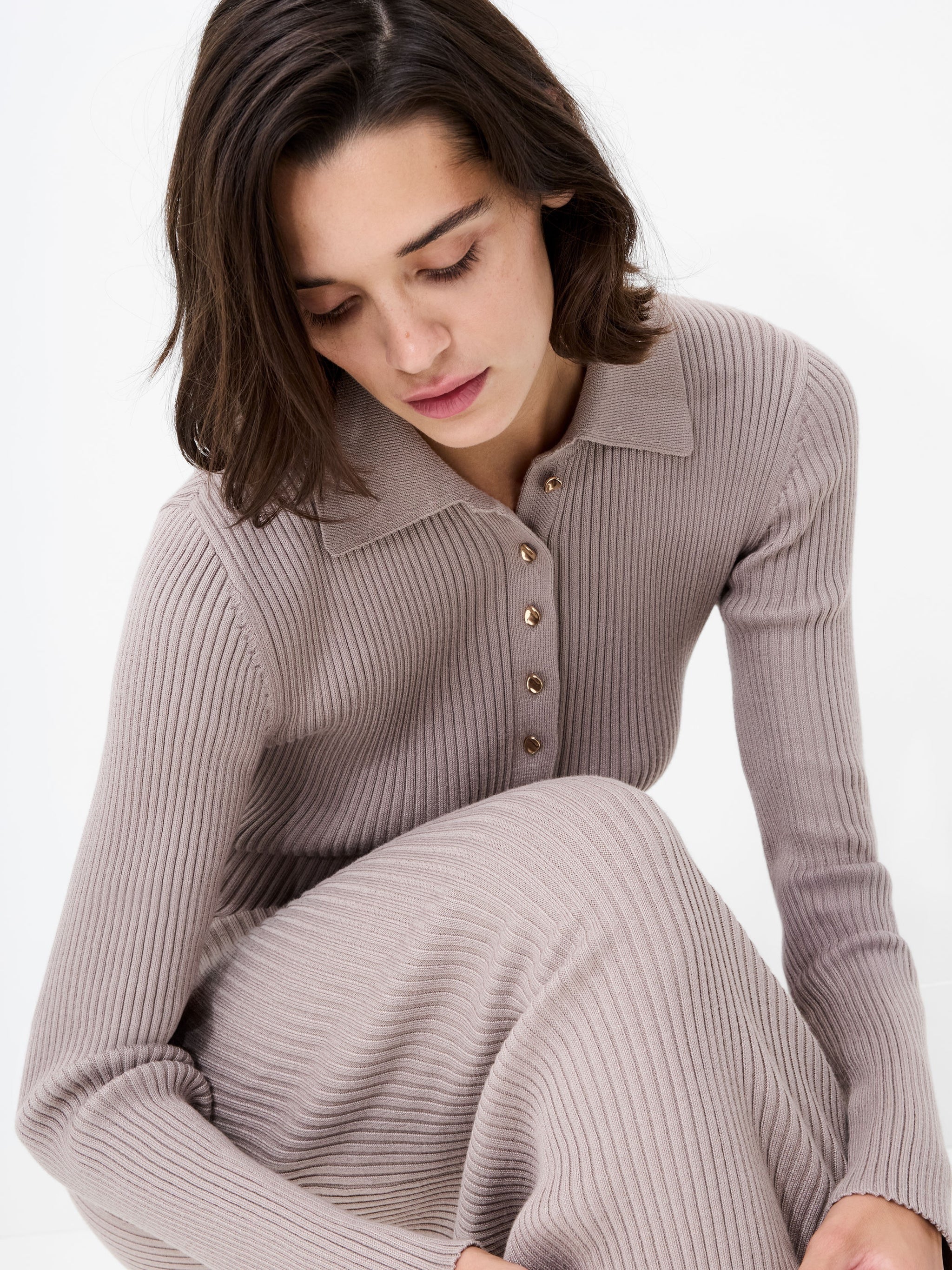 FRENCH CONNECTION  MARI L/S MIDI TAUPE NEUTRAL