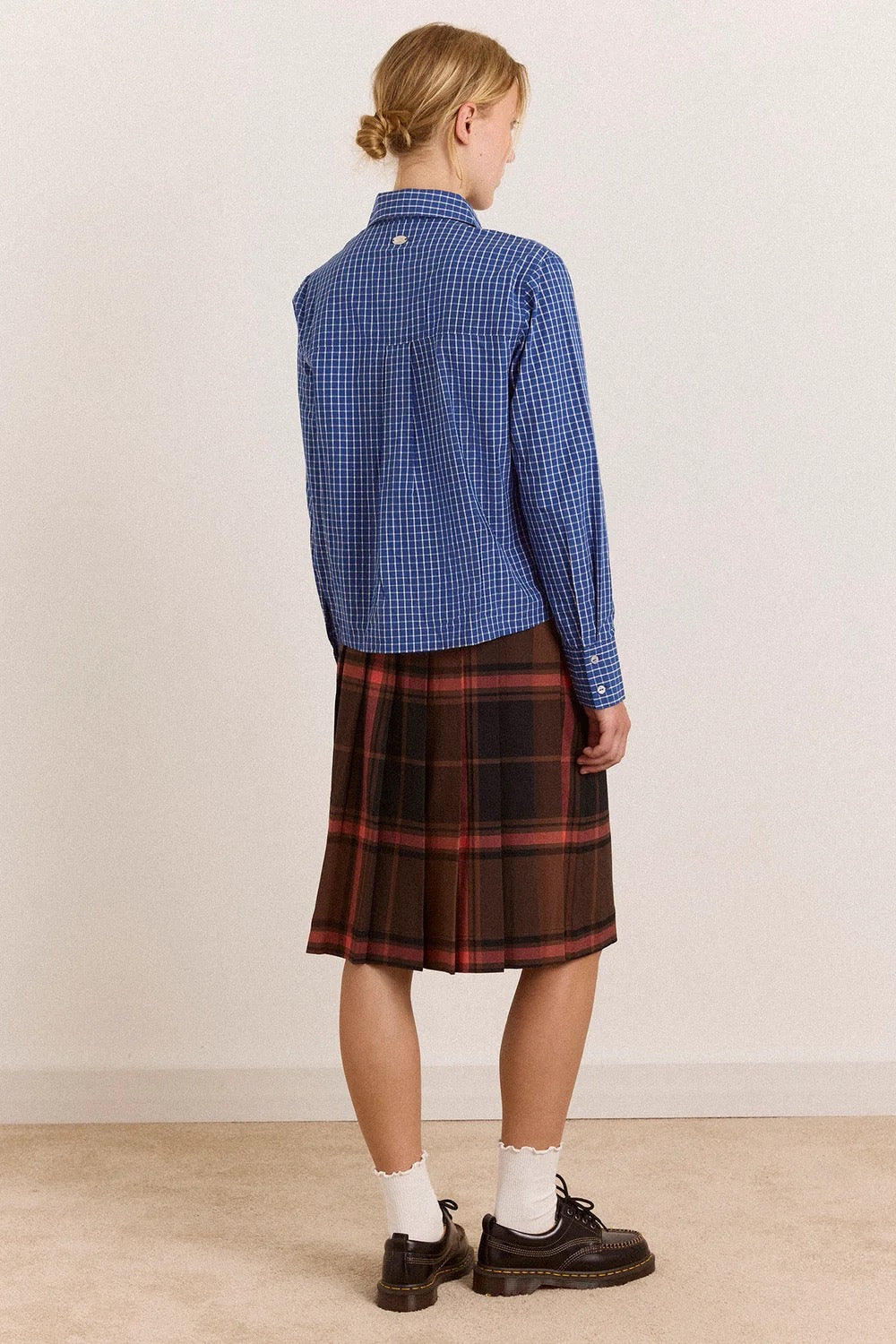 DAMSON MADDER  TALLA ROUCHED BLUE CHECK
