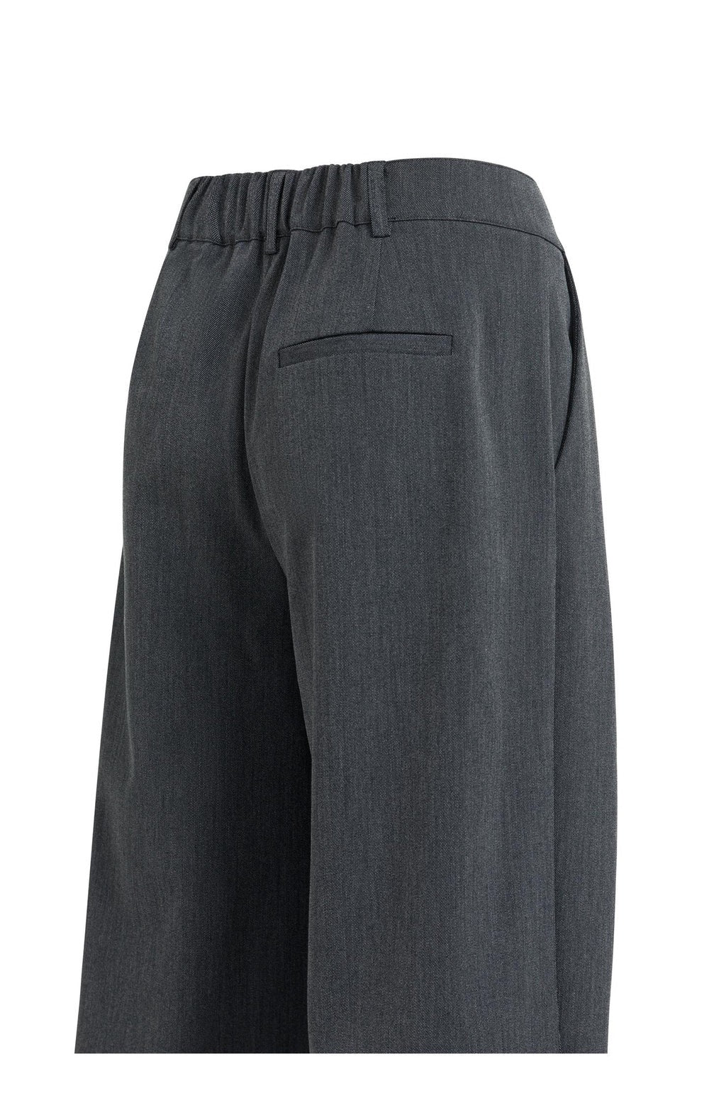 YAYA  WOVEN WIDE TRS CAT BLACK MELANGE