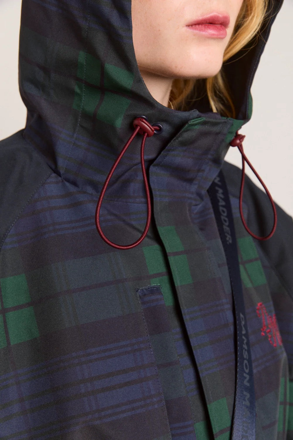 DAMSON MADDER LIU RAINCOAT NAVY CHECK