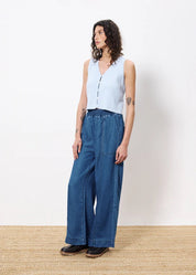 FRNCH SATINE BLEU MARINE PANT