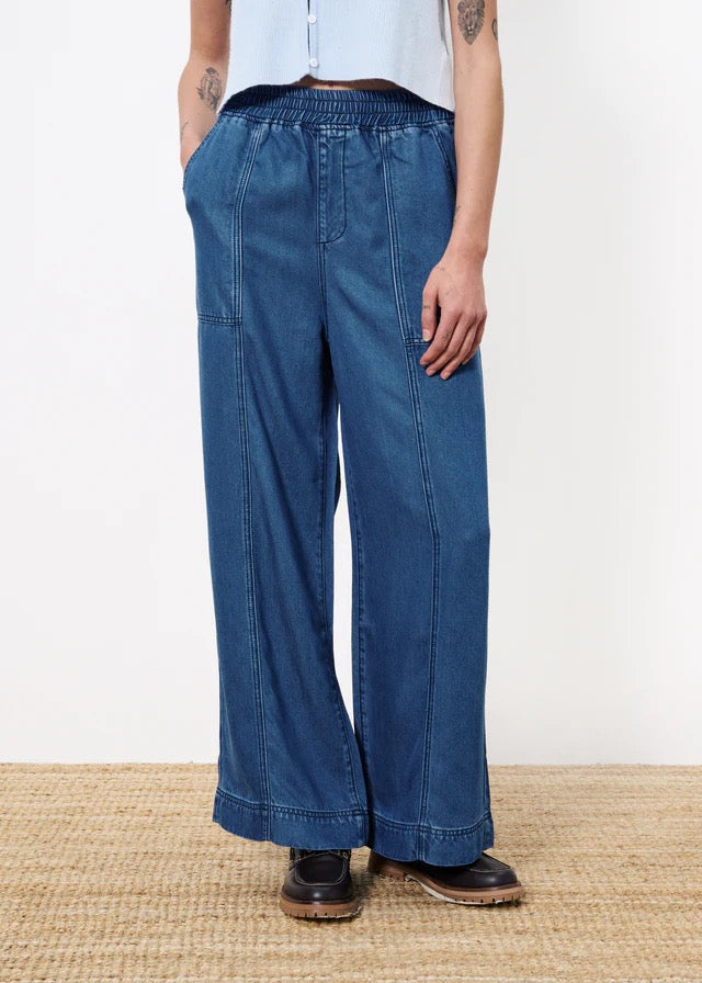 FRNCH SATINE BLEU MARINE PANT