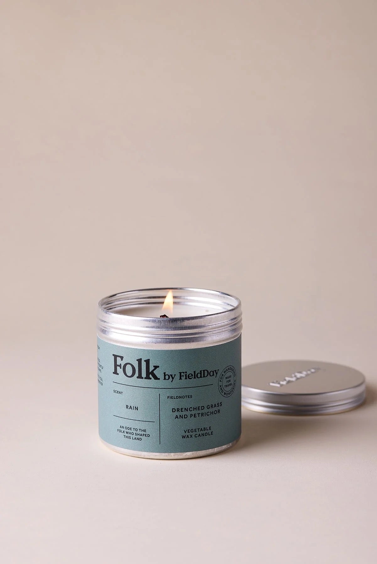 FOLK TIN CANDLE RAIN