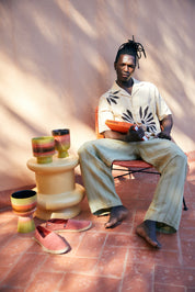 H.K LIVING FLOWER POT LIME GREEN