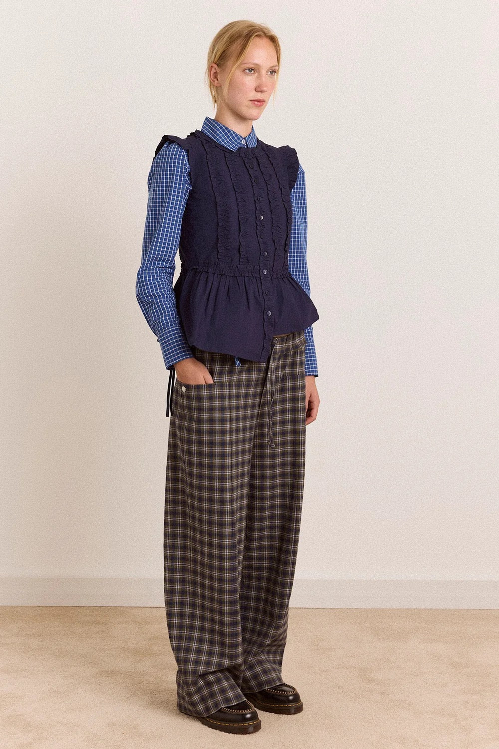 DAMSON MADDER  LEIGHTON RUFFLE NAVY