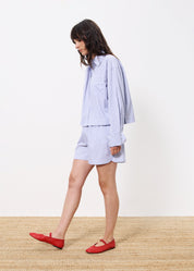 FRNCH CYANA PINSTRIPE BLEU CLAIR SHORTS