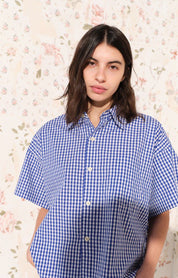 AMERICAN VINTAGE EKIROW CHECK SHIRT VICHY BLUE