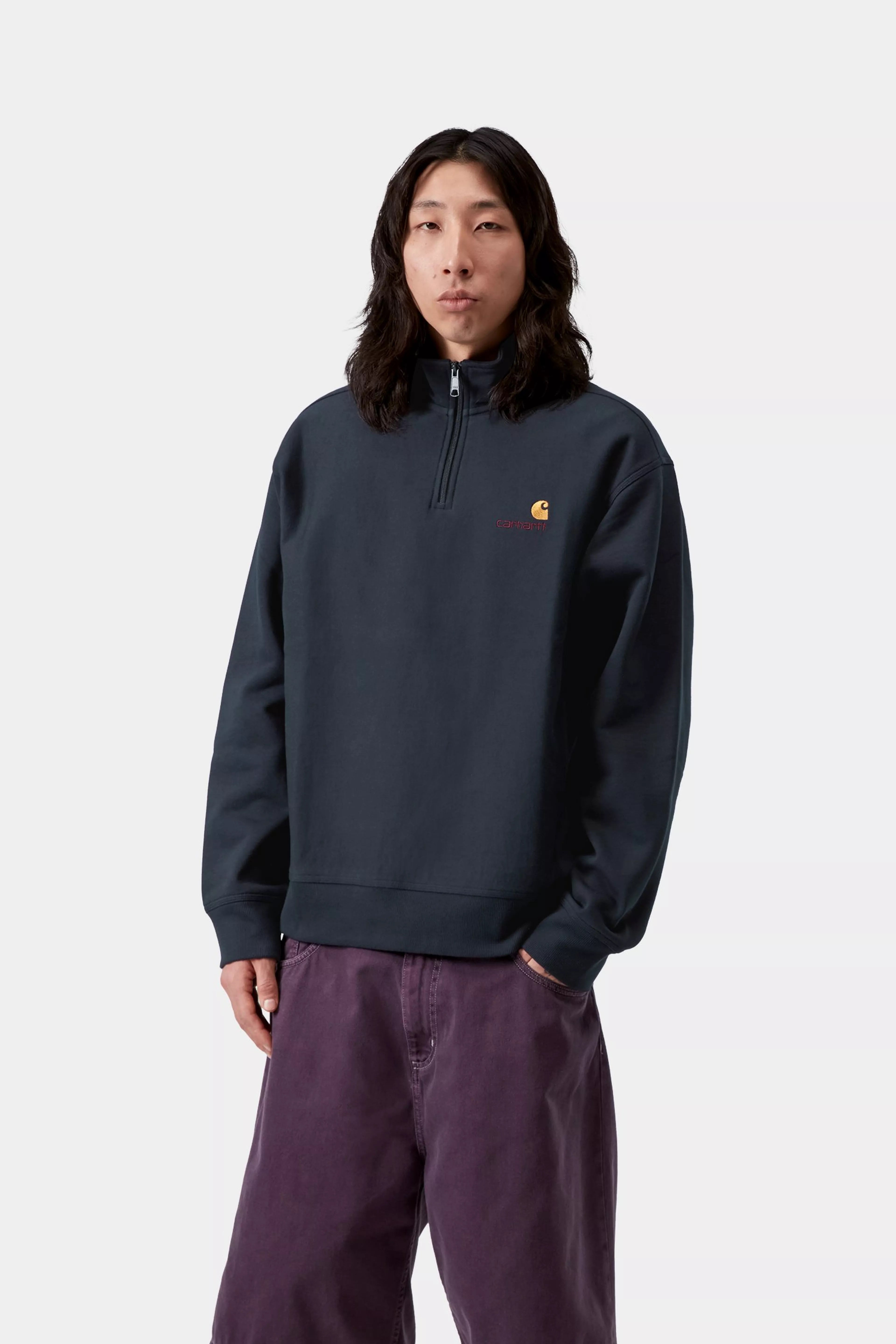 CARHARTT WIP HALF ZIP AMERICAN DEEP NIGHT