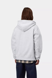CARHARTT WIP  HOODED MACK ASH HEATHER/BLACK