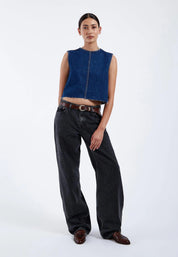 DR DENIM ERIN TOP DENIM HAZE DARK RETRO