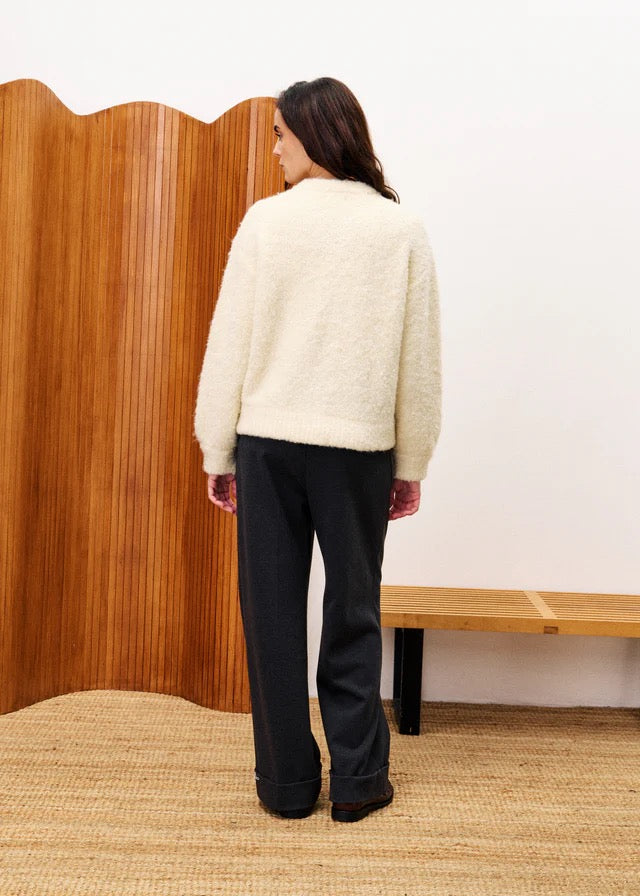 FRNCH BUTTON CARDIGAN CREME
