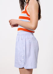 FRNCH CYANA PINSTRIPE BLEU CLAIR SHORTS