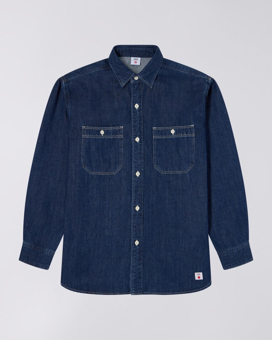 EDWIN WORK SHIRT BLUE DARK USED