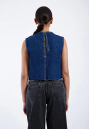 DR DENIM ERIN TOP DENIM HAZE DARK RETRO