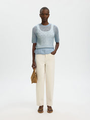 SELECTED MAYER DUSTY BLUE KNIT