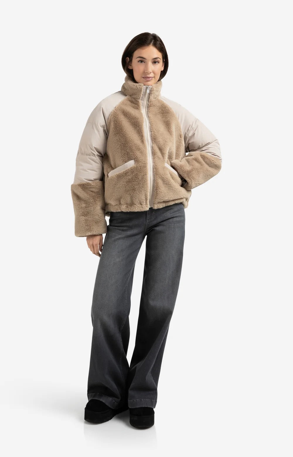 YAYA TEDDY JKT SAND BEIGE