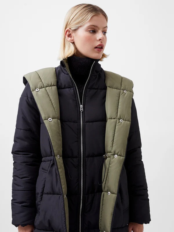 FRENCH CONNECTION  AUDEN PUFFER BLACKOUT-TARMAC KHAKI