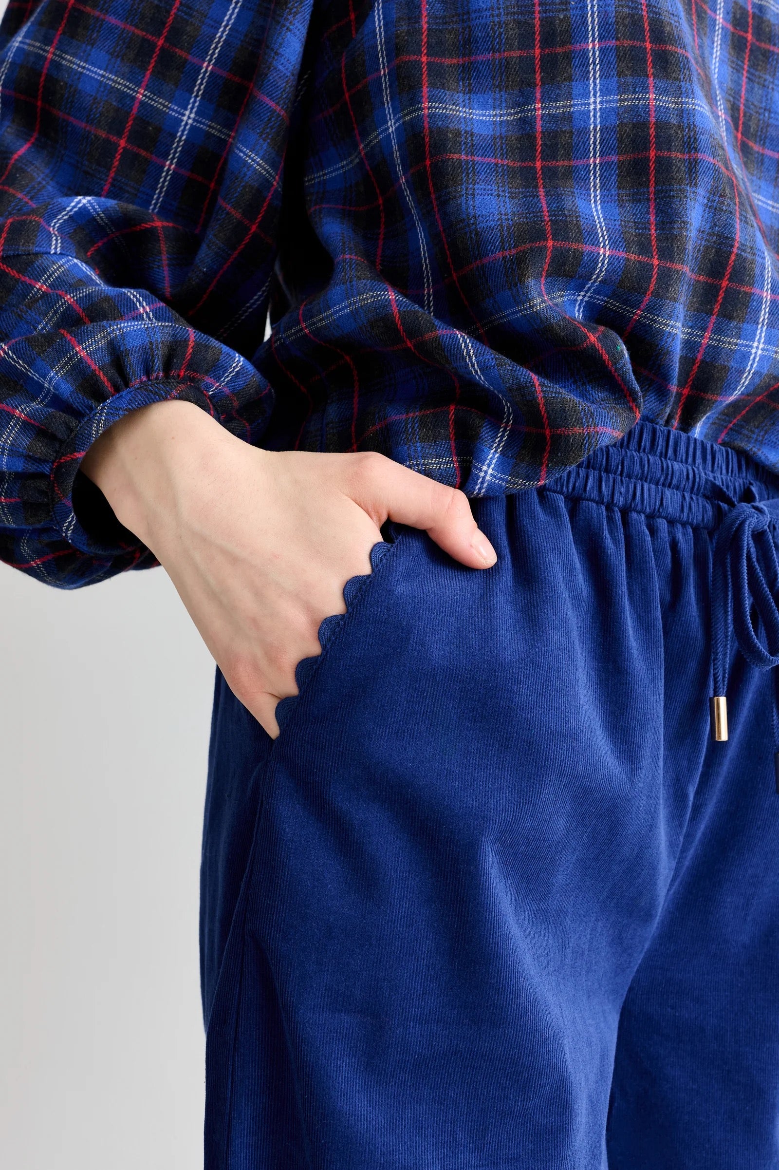 LOUCHE RIVER BABYCORD RICRAC TRIM NAVY