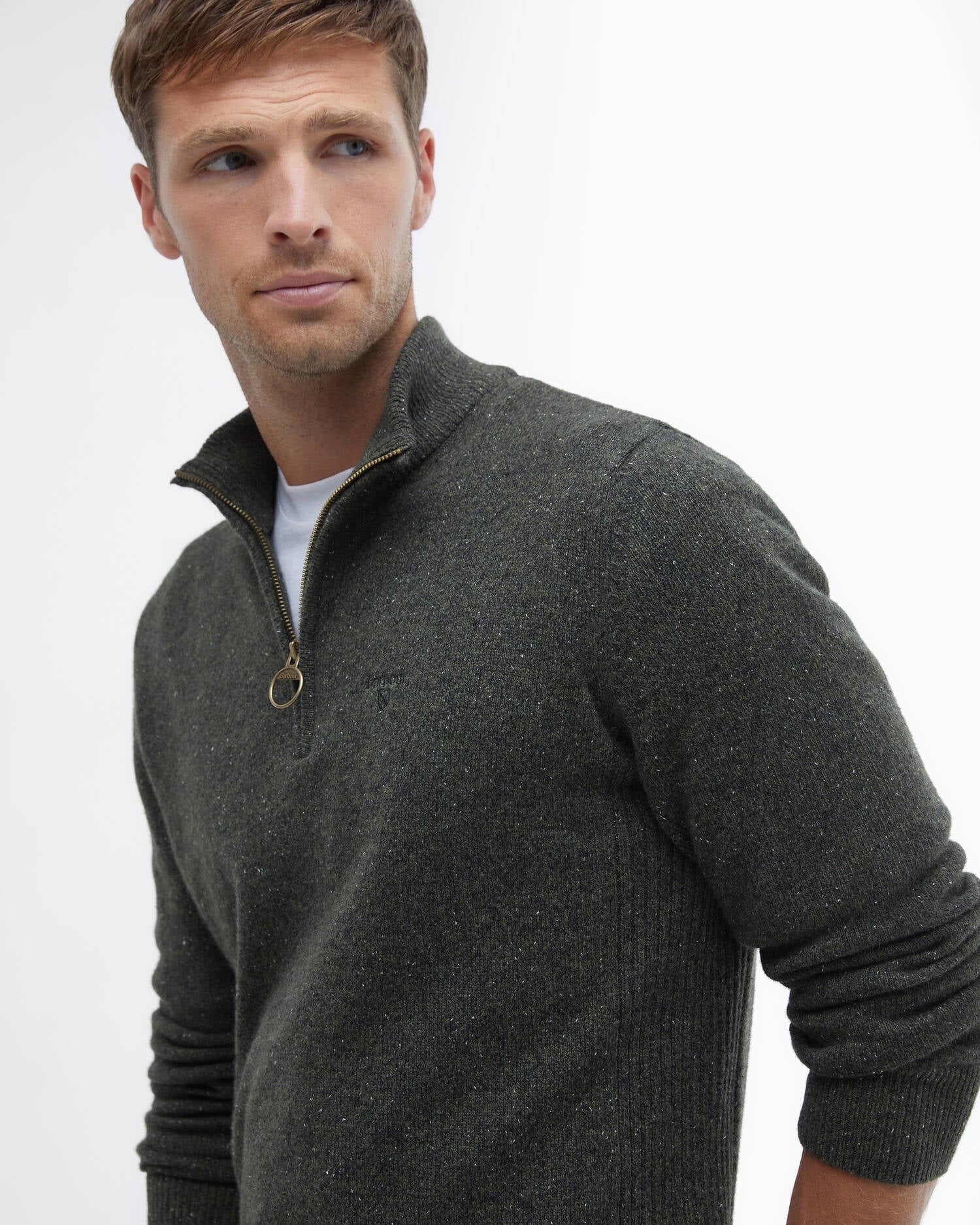 BARBOUR TISBURY HALF ZIP  DARK SEAWEED