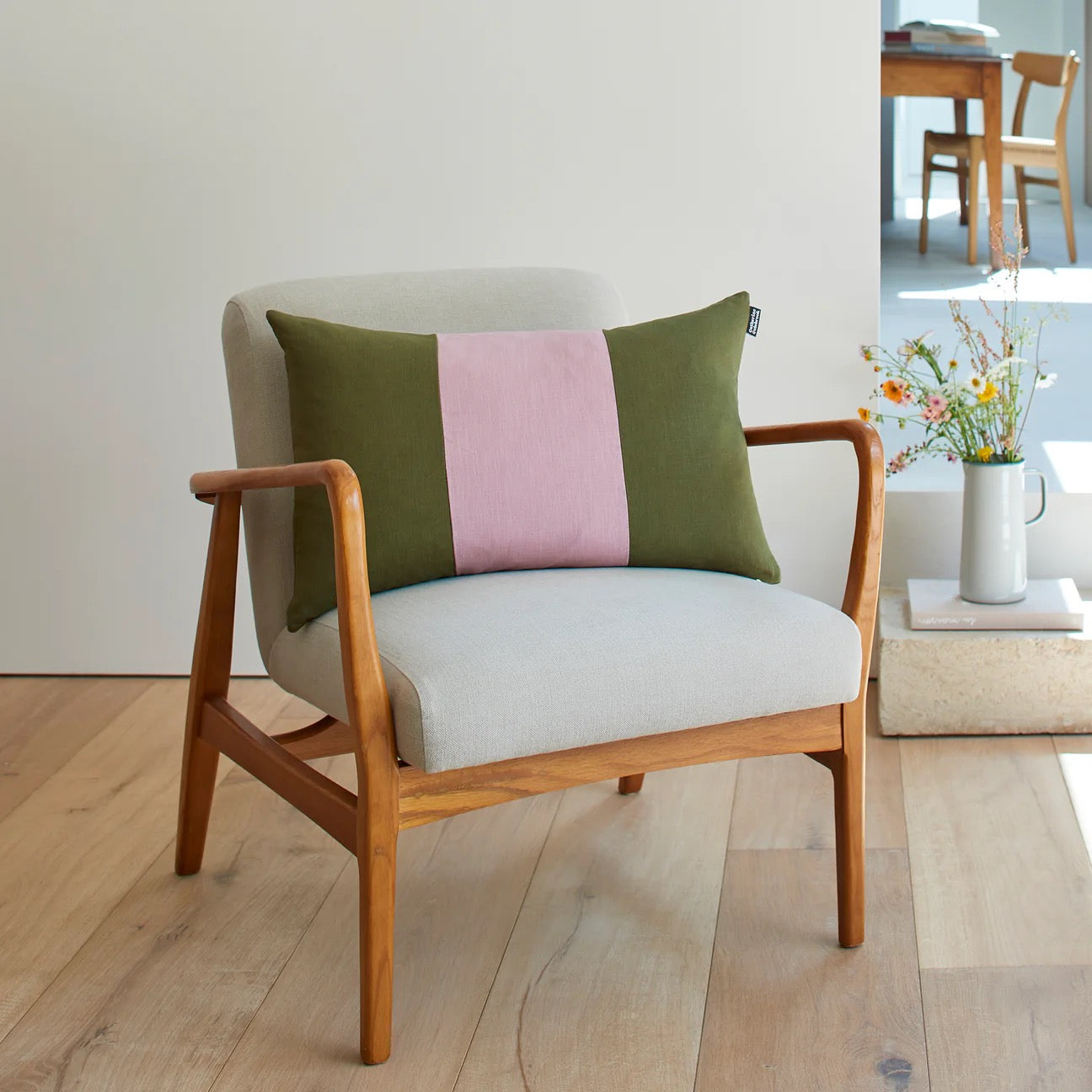 LINEN CUSHION DUSKY/JUNGLE