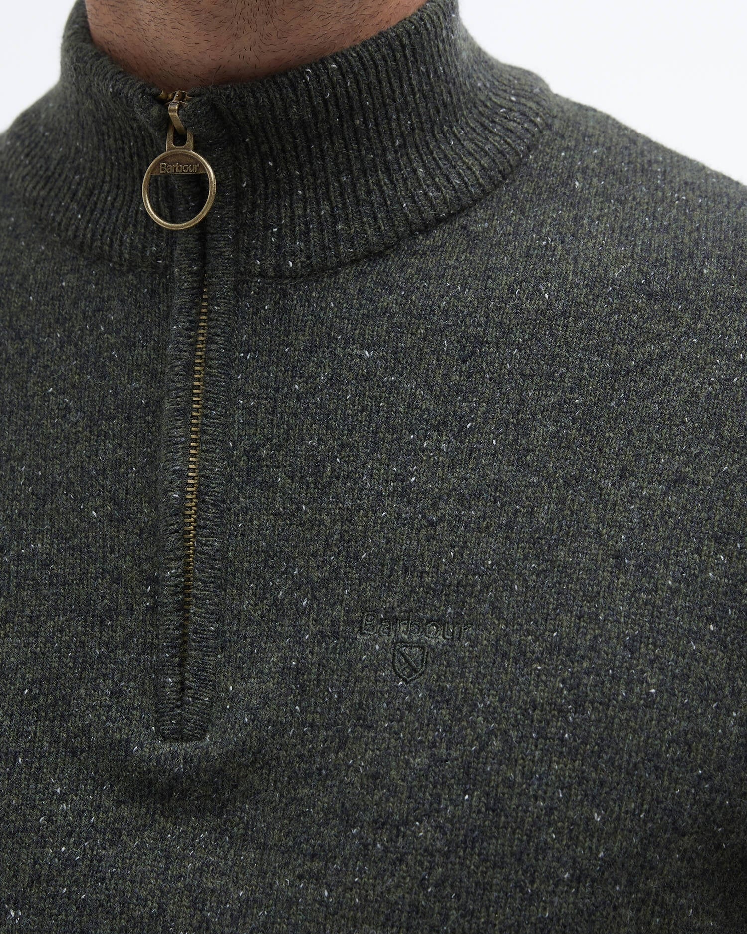 BARBOUR TISBURY HALF ZIP  DARK SEAWEED
