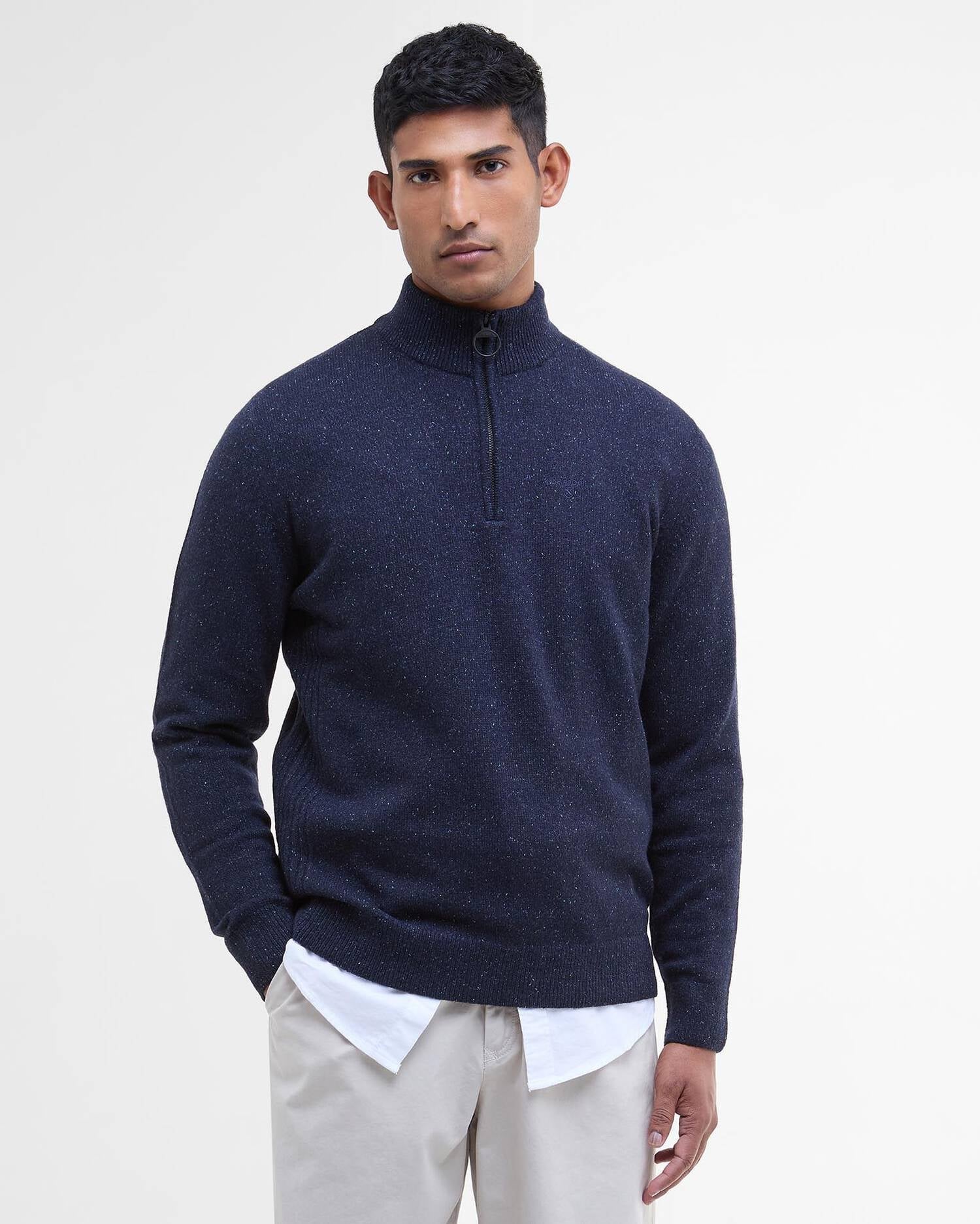 BARBOUR TISBURY HALF ZIP NAVY