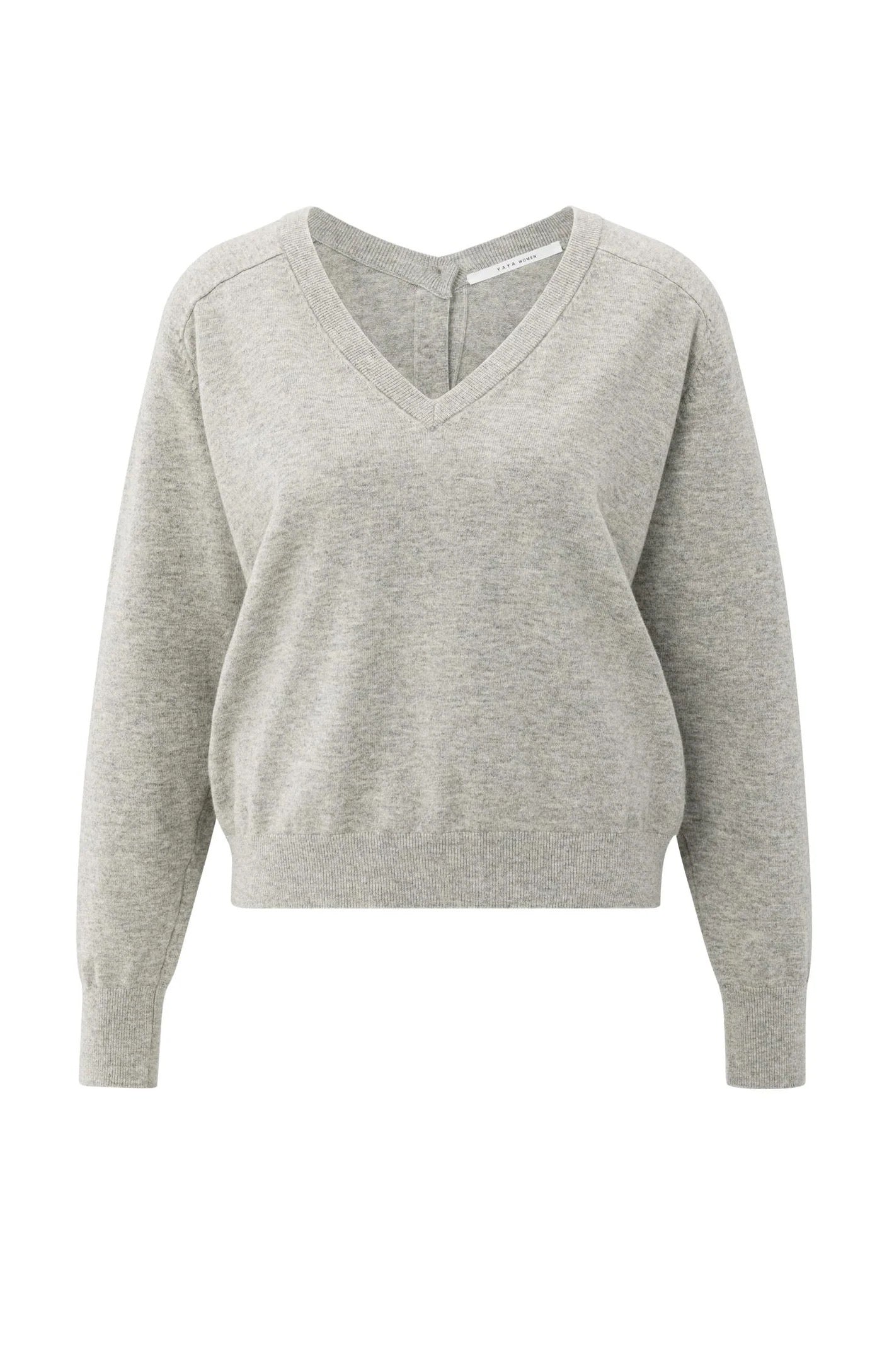 YAYA  DEEP V NECK BROWNISH GREY