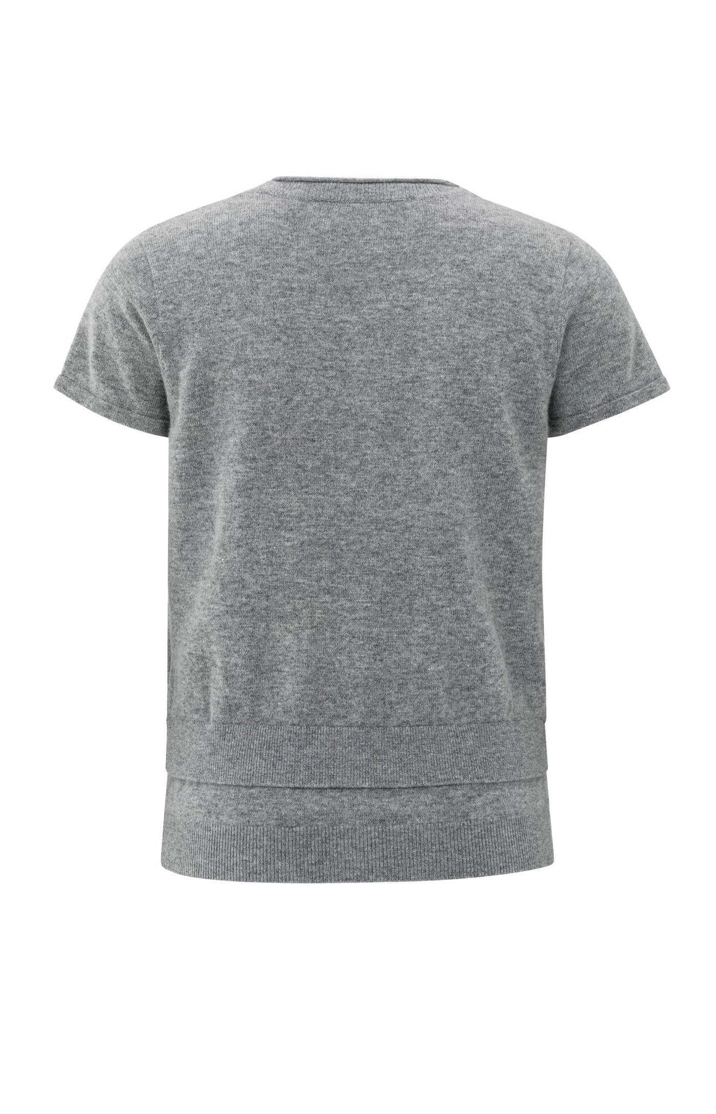 YAYA S/S DOUBLE HEM MED GREY MELANGE