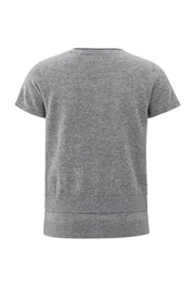 YAYA S/S DOUBLE HEM MED GREY MELANGE
