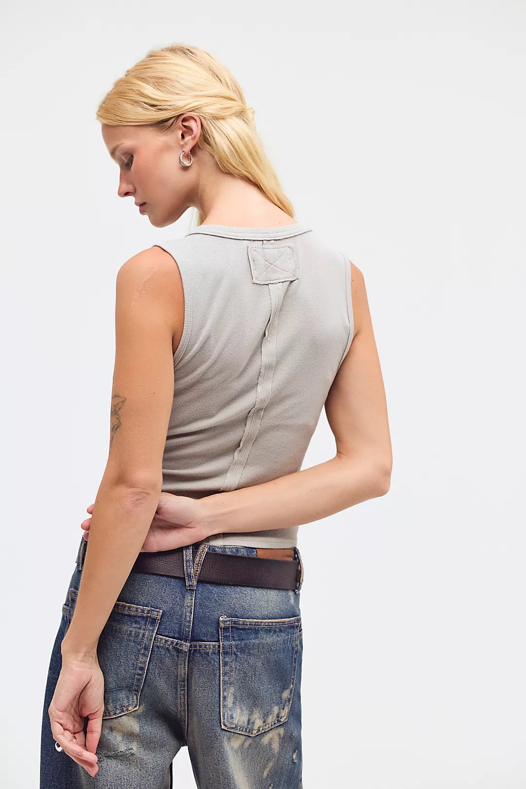 FREE PEOPLE  JAMIE HENLEY TANK QUIET GREY