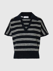 SELECTED  LULU S/S POLO DARK SAPPHIRE