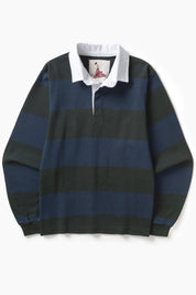 OPENSIDER  CLASSIC RUGBY BLUE/GREEN WIDE STRIPE