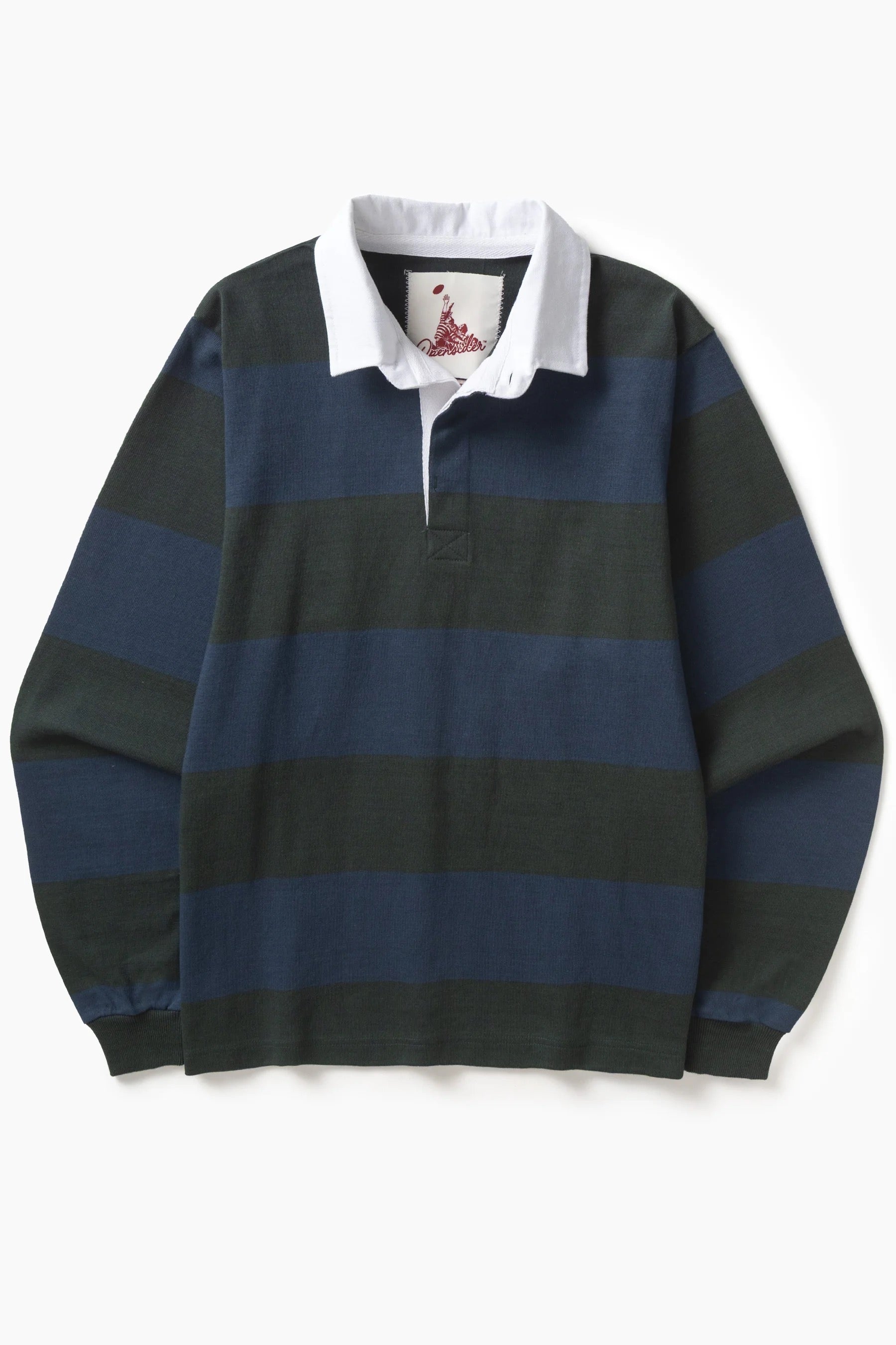 OPENSIDER  CLASSIC RUGBY BLUE/GREEN WIDE STRIPE