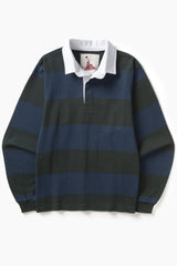 OPENSIDER  CLASSIC RUGBY BLUE/GREEN WIDE STRIPE