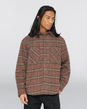 EDWIN JULIUS BURGUNDY CHECK OVERSHIRT