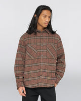 EDWIN JULIUS BURGUNDY CHECK OVERSHIRT