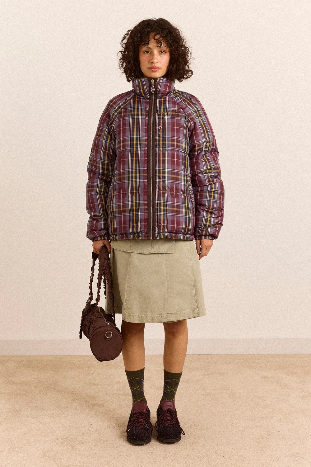 DAMSON MADDER REVERS OPAL PUFFER PLUM CHECK