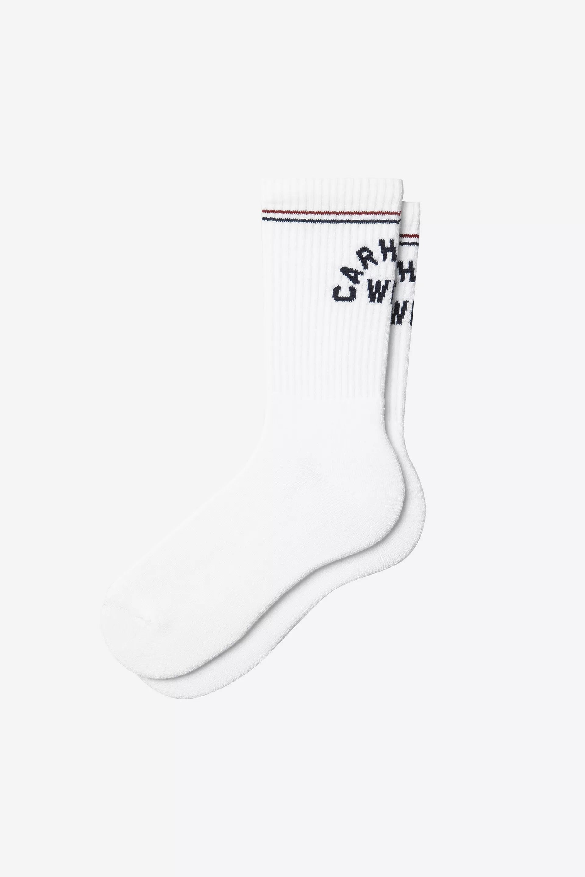CARHARTT WIP  ARCH SCRIPT SOCKS WHITE/DK NAVY