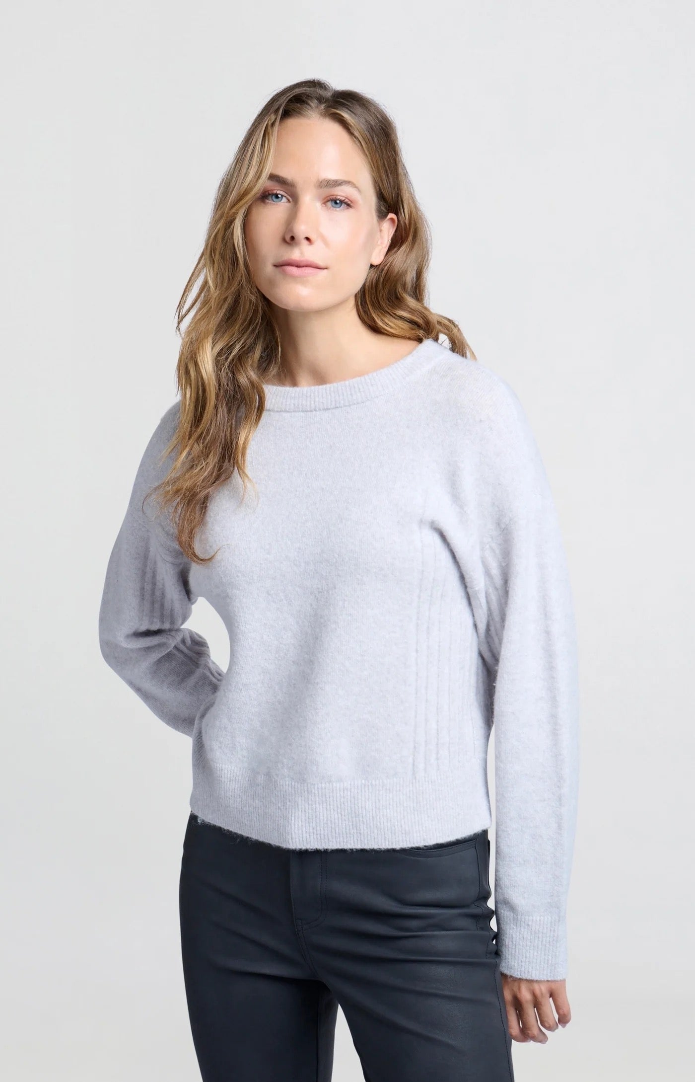 YAYA SWEATER RIB SKY GREY