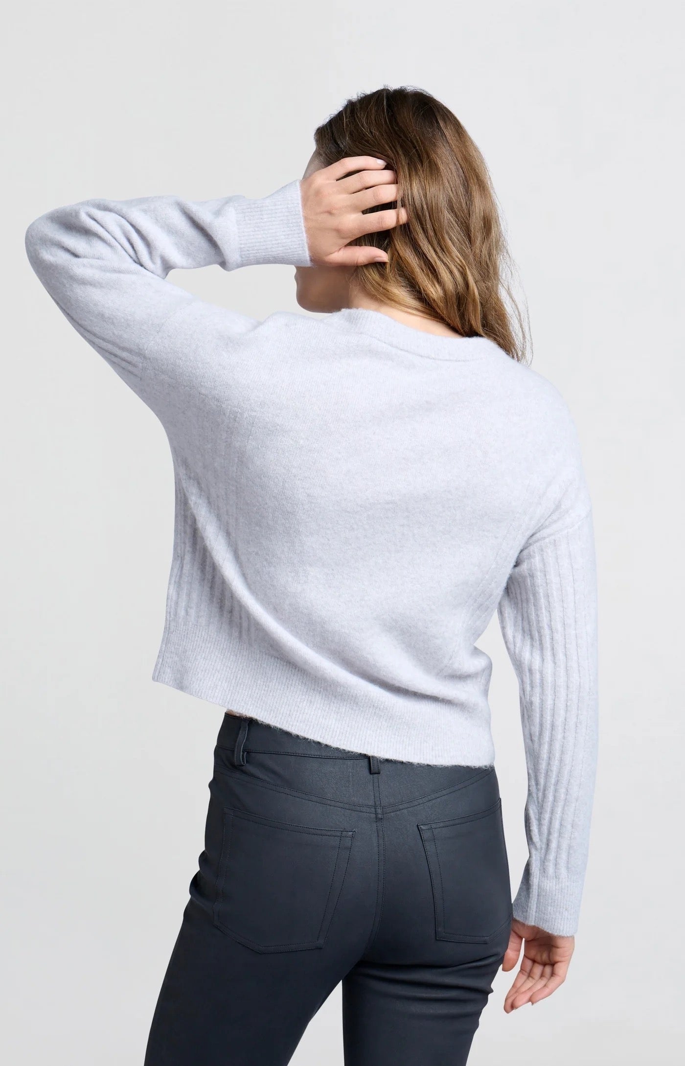 YAYA SWEATER RIB SKY GREY