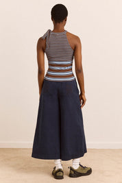 DAMSON MADDER  ORIANA HI NECK BLUE STRIPE